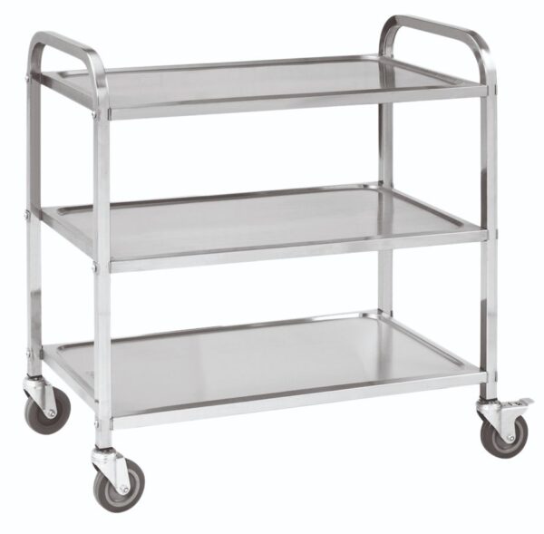 ΤΡΟΛΛΕΪ INOX 3 ΡΑΦΙΑ 85x45x89 CM